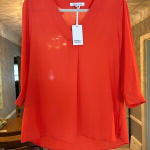 NWT Rose & Olive Sheer Orange Blouse. Size S